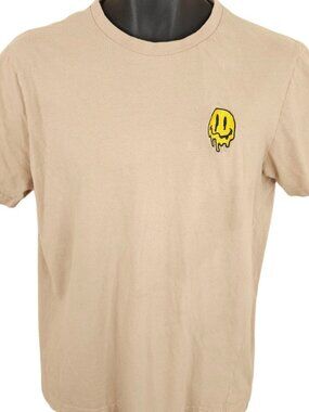 Dripping Face T Shirt Mens Size Medium Beige Embroidered Eighty Eight Streetwear